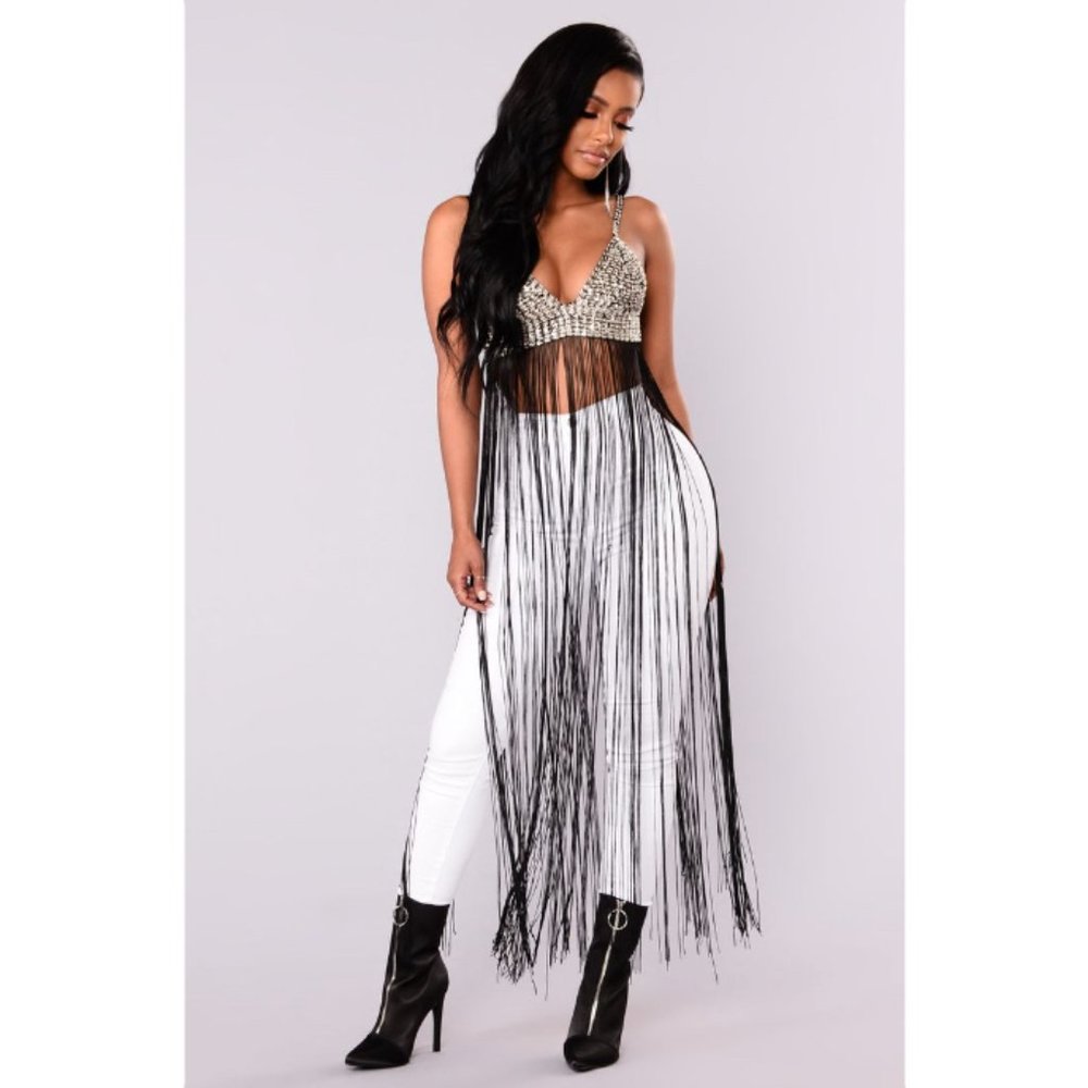Shakira Sequin Fringe Bra Top